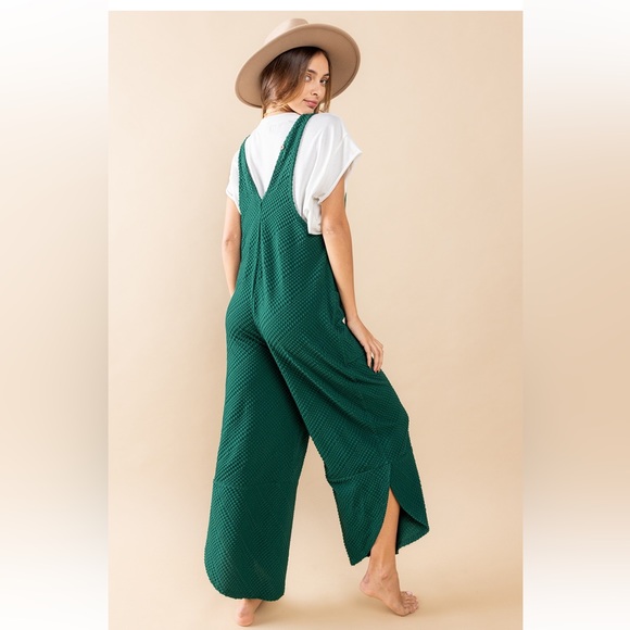 Large Boho Textured Knit Sleeveless Jumpsuit (W-536) - Picture 6 of 6